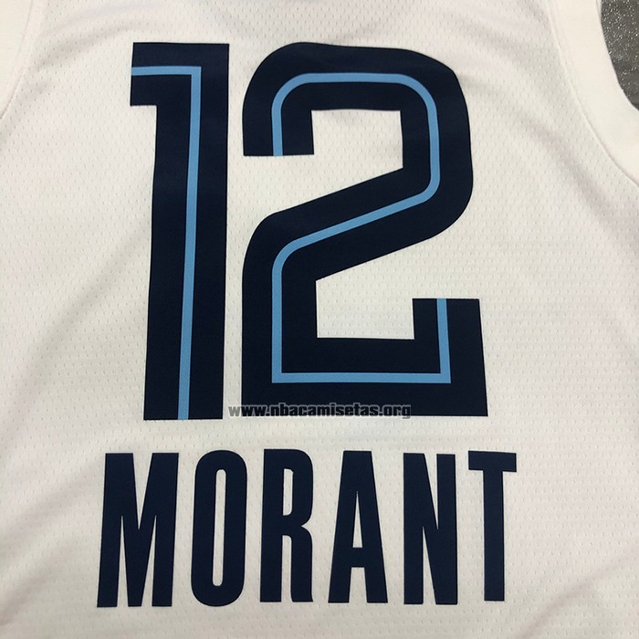 Camiseta Memphis Grizzlies Ja Morant NO 12 Association 2019-20 Blanco